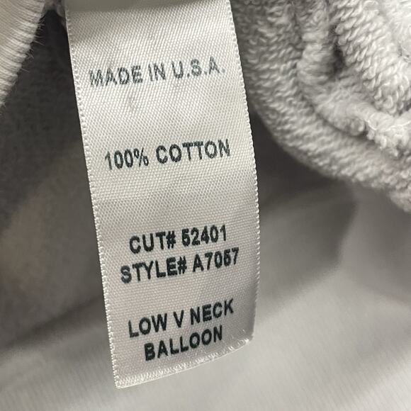 Agolde Sweatshirt Womens Medium White Pullover Low V Neck Balloon Sleeve Relaxed - Picture 7 of 10